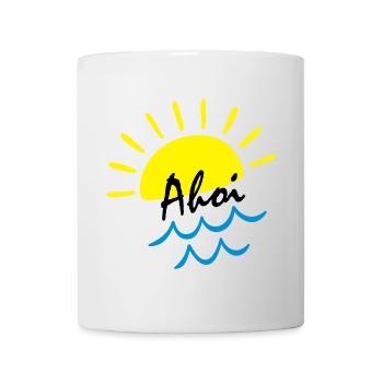 Sommer Vibes: Sonne über Meer Wellen - Tasse - Weiß - Vorne
