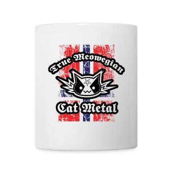 True Meowegian Cat Metal - Norwegische Flagge - Tasse - Weiß - Vorne