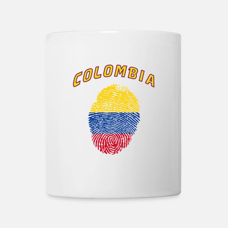 Colombie Empreinte digitale / Cadeau drapeau - Mug blanc - blanc