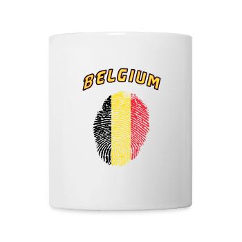 Belgique Empreinte / Drapeau cadeau - Mug blanc - blanc - Devant