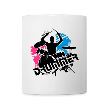 Ein Schlagzeuger und sein Schlagzeug - Tasse - Weiß - Vorne