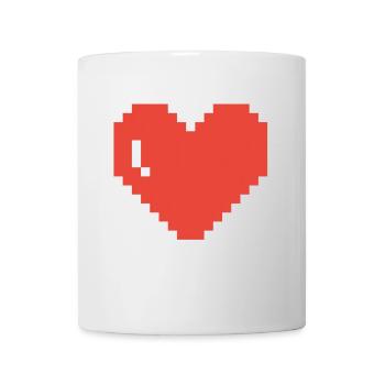 Grand Pixel Art de coeur - Mug blanc - blanc - Devant