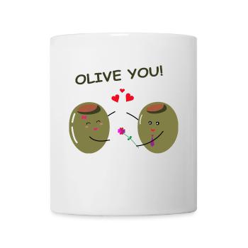 Olive you! Olives love each other - Love you - Love - Mug - white - Front