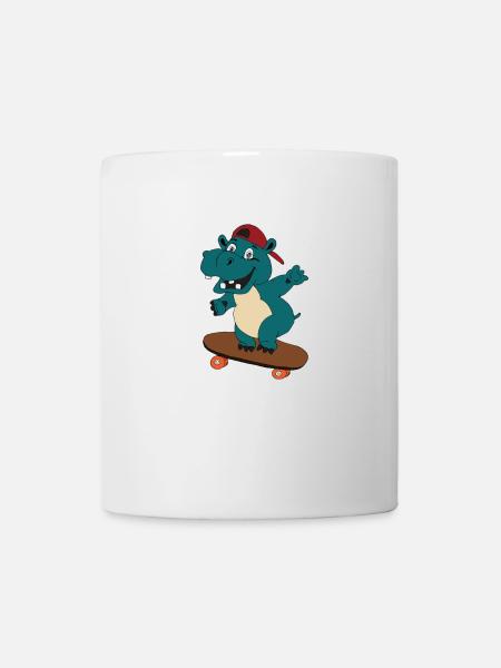 Kinder Skaten Hippo - Tasse - Weiß