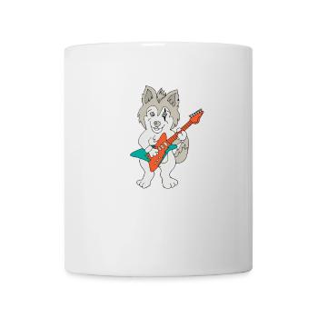 Husky dog guitar - Mug - white - Front
