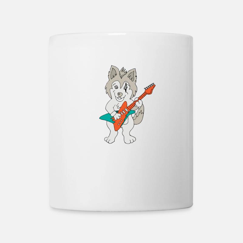 Guitare à chien Husky - Mug blanc - blanc