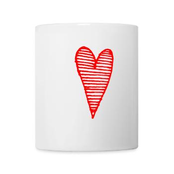 Herz rot - Tasse - Weiß - Vorne