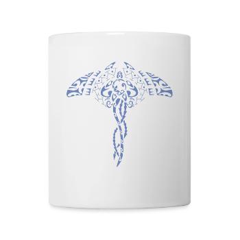 Maori Tattoo Rochen Weisheit blau - Tasse - Weiß - Vorne