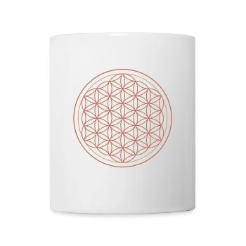 Blume des Lebens Muster Neon - Tasse - Weiß - Vorne