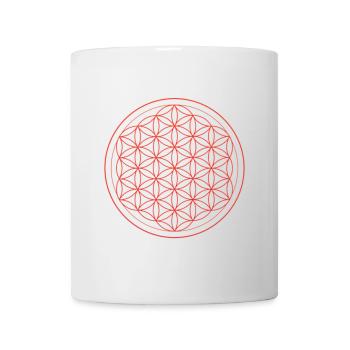 Blume des Lebens Muster in Rot - Tasse - Weiß - Vorne