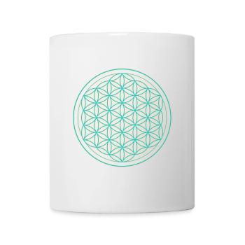 Blume des Lebens Neon Muster - Tasse - Weiß - Vorne