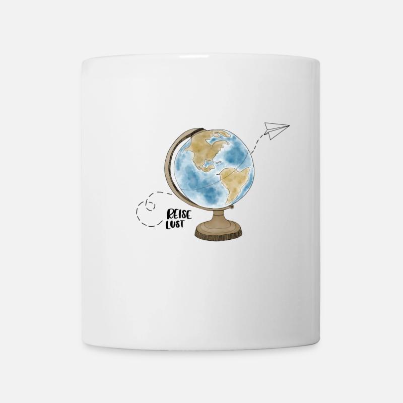 Reiselust Globus - Tasse - Weiß