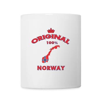 Norwegen 100% Original / Geschenk Flagge - Tasse - Weiß - Vorne