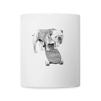 Bulldog Skateboard - Mug - white - Front