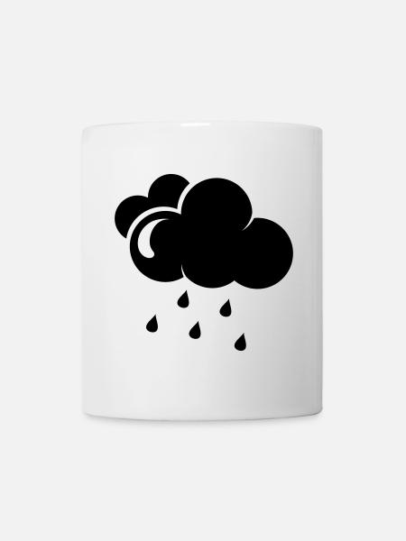 Un nuage avec des gouttes de pluie - Mug blanc - blanc