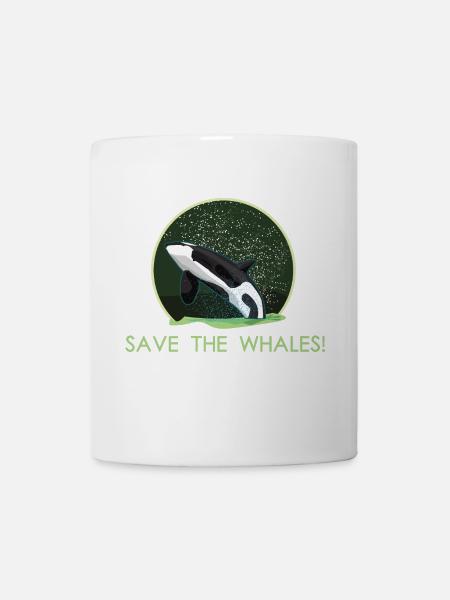 Sauver la planète Sauver les baleines Orque épaulard baleine - Mug blanc - blanc