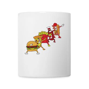 Dabbing Dab Burger Pizza Hot Dog Ketchup frites - Mug blanc - blanc - Devant