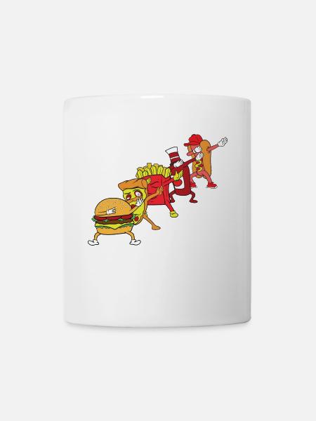 Dabbing Dab Burger Pizza Hot Dog Ketchup Fritten - Tasse - Weiß