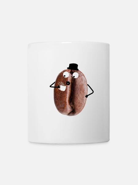 Kaffeebohne mit Gesicht - Tasse - Weiß