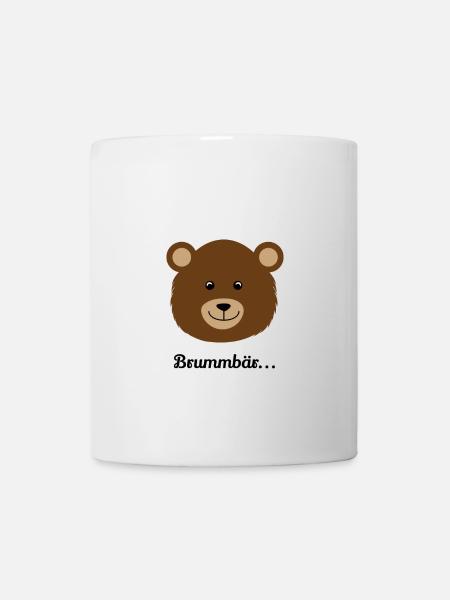 Braunes Bärenkopf Cartoon - Tasse - Weiß