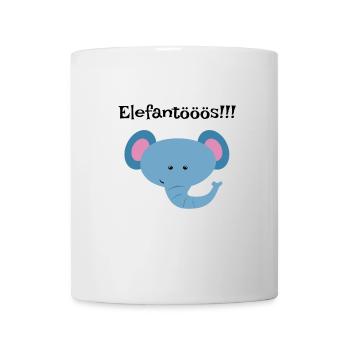 Blauer Elefantenkopf Kindershirt - Tasse - Weiß - Vorne