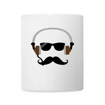 Headphones Minimalist with beard - Mug - white - Front