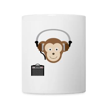 Monkey with headphones music - Mug - white - Front