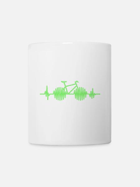 Neon Fahrrad Herzschlag - Tasse - Weiß