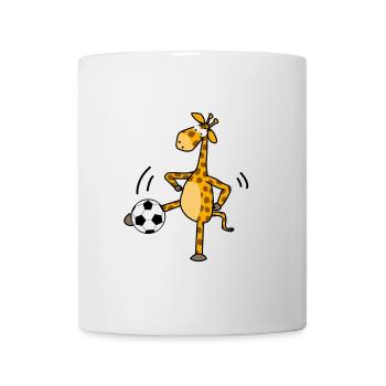 Giraffe Kick Fußball Cartoon - Tasse - Weiß - Vorne