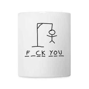 Hanging man Kinderspiel Humor Geschenkidee - Tasse - Weiß - Vorne