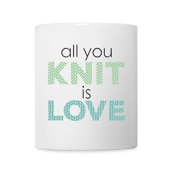 all you knit is love - Stricken ist Liebe - Tasse - Weiß - Vorne