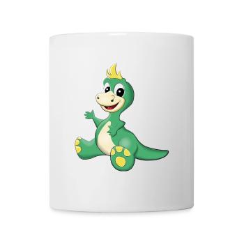sitzender süßer Dino - Tasse - Weiß - Vorne