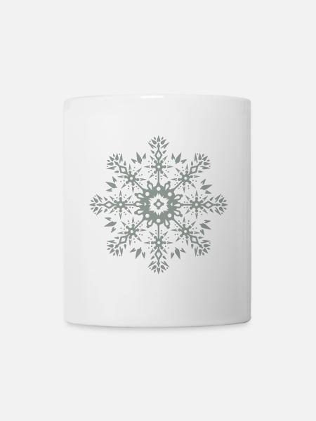 Schneeflocken-Ornament - Tasse - Weiß