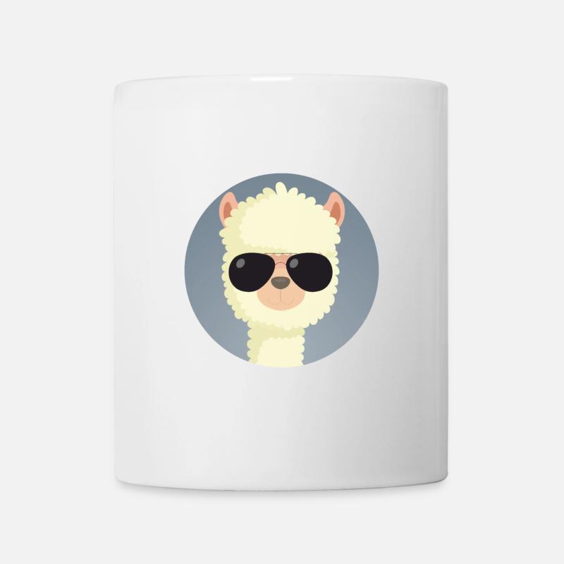 Alpaka Sonnenbrille Tier - Tasse - Weiß