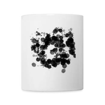 Abstrakte Farbflecken – Schwarz & Stylisch - Tasse - Weiß - Vorne