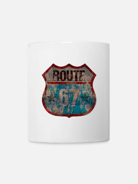 Rustic Route 67 Schild Design - Tasse - Weiß