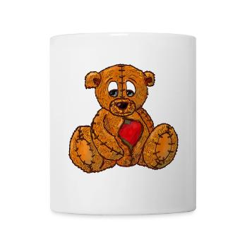 Teddybär mit gebrochenem Herz - Tasse - Weiß - Vorne