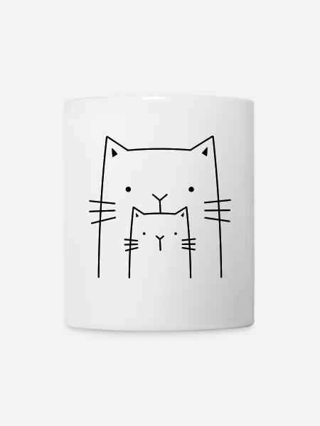 2 cats - drawing gift for cat owners - Mug - white