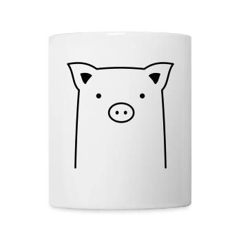 Schweinchen Schwein Ferkel Geschenk - Tasse - Weiß - Vorne