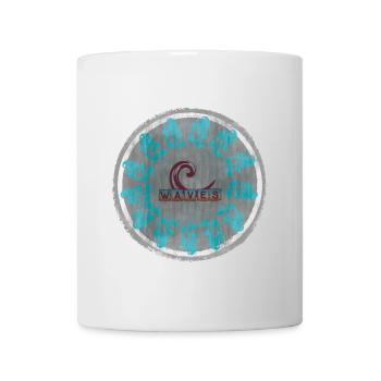 Ozeanwellen mit Vintage - Wellen - Schriftzug Surf - Tasse - Weiß - Vorne