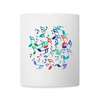 Bunte Musiknoten - Tasse - Weiß - Vorne