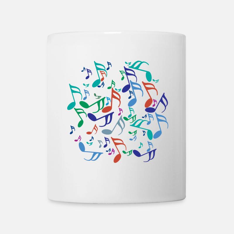 Bunte Musiknoten - Tasse - Weiß