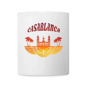 Casablanca Palast mit Palmen / Marokko Geschenk - Tasse - Weiß - Vorne