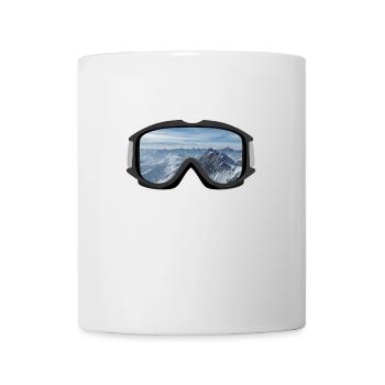 Panorama de montagne de lunettes de ski - Mug blanc - blanc - Devant
