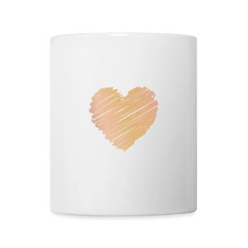 Cœur minimaliste en or rose dans le style croquis - Mug blanc - blanc - Devant