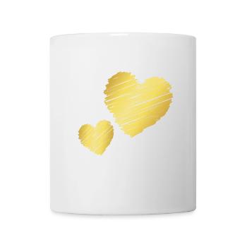 Cœurs en or minimalistes - cadeau d’amour - Mug blanc - blanc - Devant