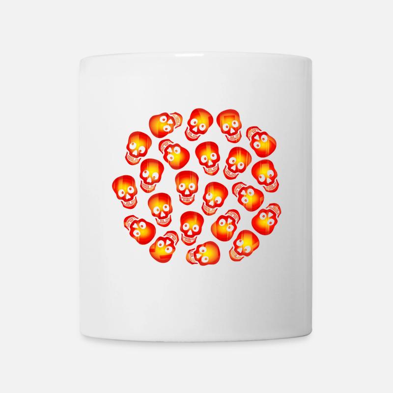 Verrückte Totenköpfe / Crazy Halloween Skulls - Mug - white