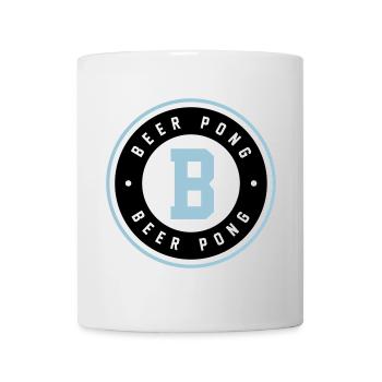 Beer Pong Badge Blue Logo - Mug - white - Front