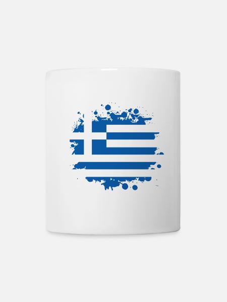 Grèce Taches / Cadeau Athènes Drapeau Greece - Mug blanc - blanc