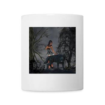Fée génial avec loup - Mug blanc - blanc - Devant